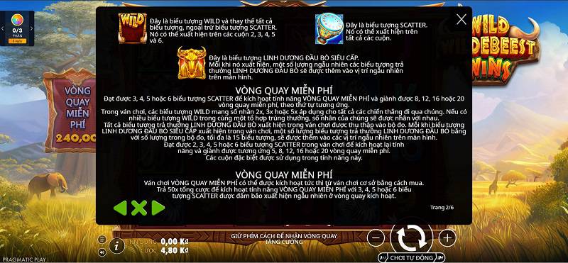 Tính năng đặc biệt: WILD, SCATTER và linh dương đầu bò siêu cấp